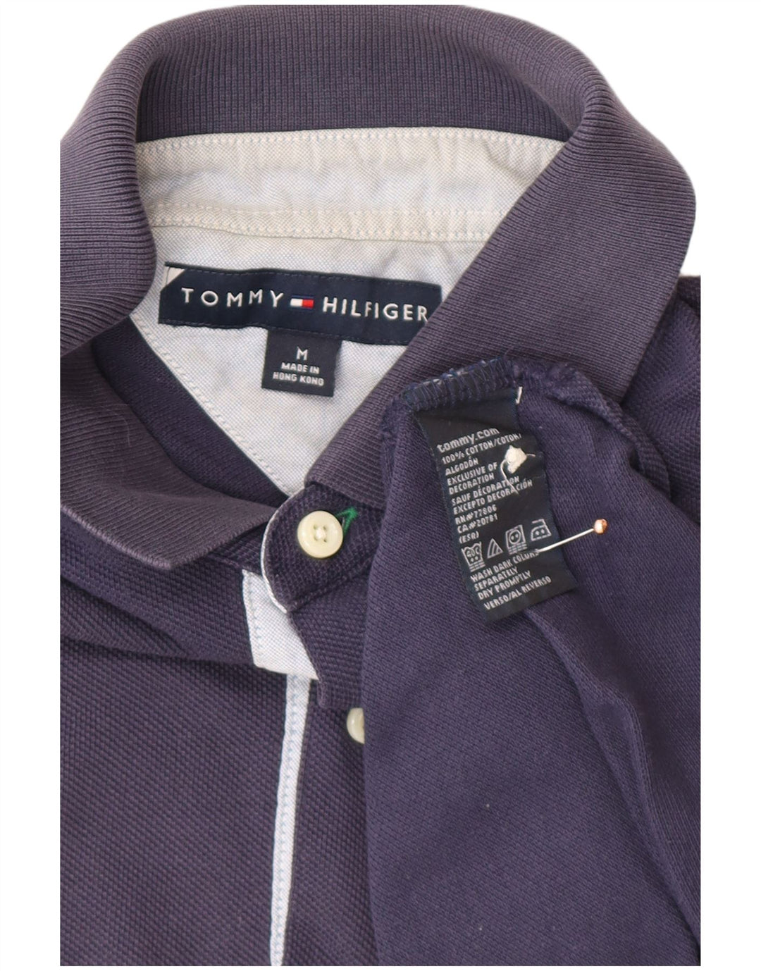 Camisa polo masculina TOMMY HILFIGER médio algodão azul marinho