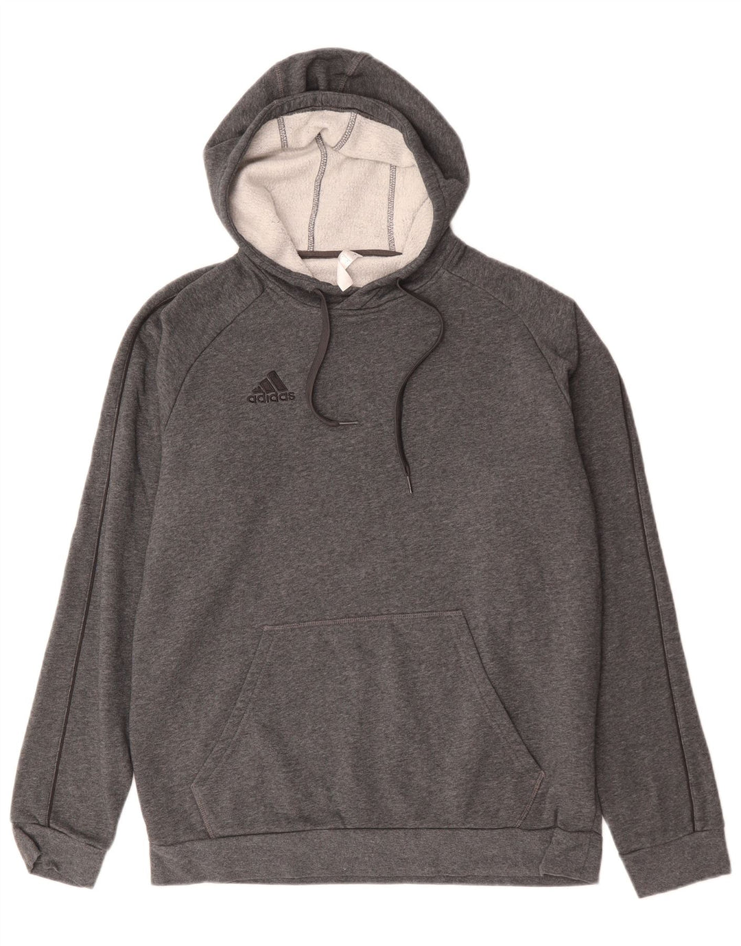 Adidas Mens Hoodie Jumper Grande Algodão Cinza