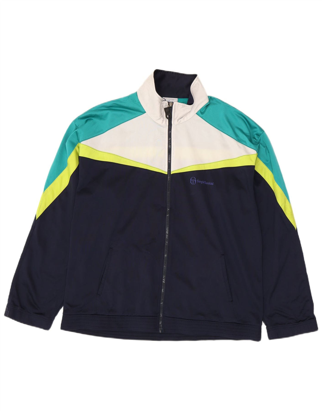 Sergio Tacchini Jaqueta masculina de agasalho XL azul marinho Colourblock