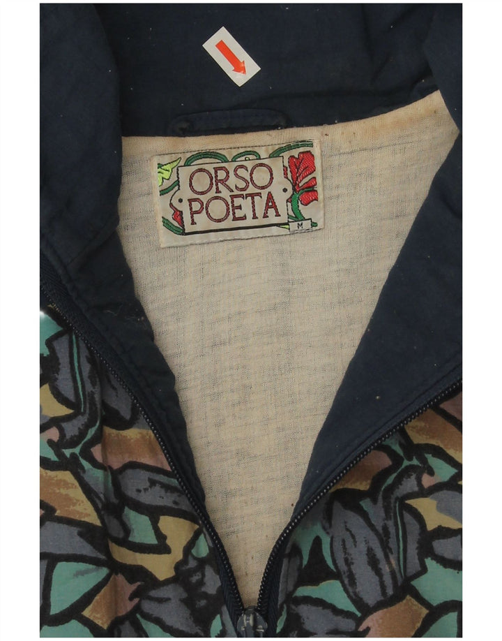 Orso Poeta Jaqueta masculina de agasalho médio azul marinho