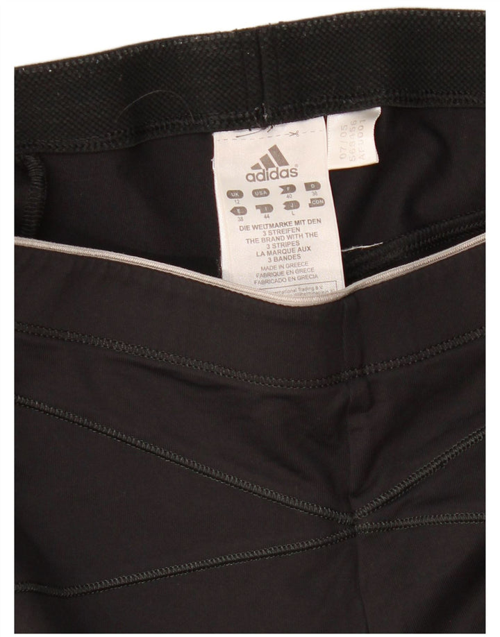 Adidas Womens Capri Leggings UK 12 Médio Preto Poliamida