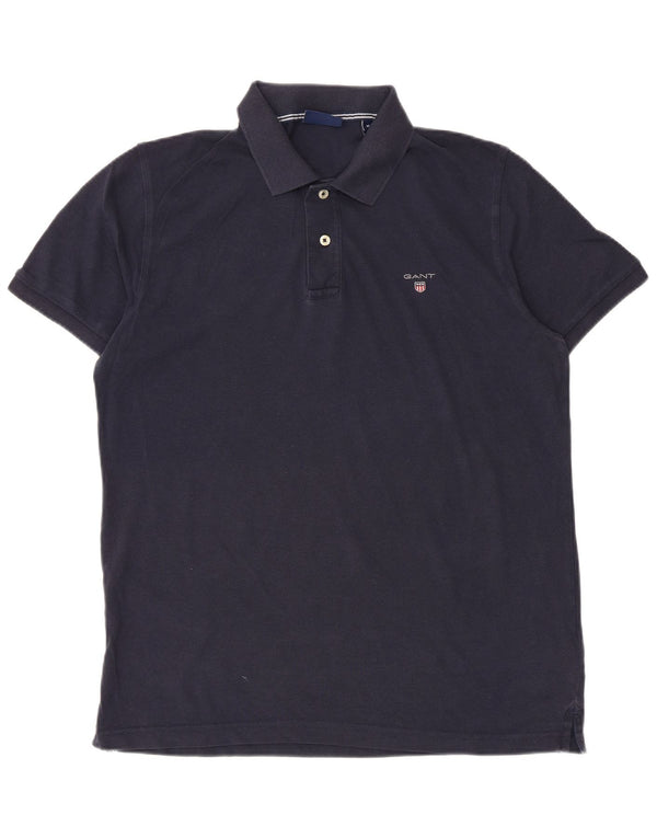 Camisa polo masculina Gant médio algodão azul marinho
