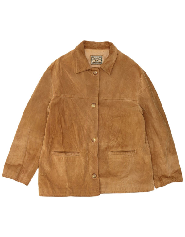 Jaqueta blazer feminina Lavorazione Artigiana com 4 botões UK 14 marrom médio
