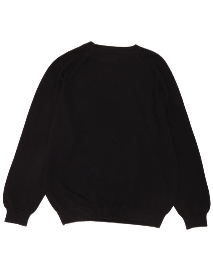 Suéter masculino Benetton com gola redonda, grande algodão preto