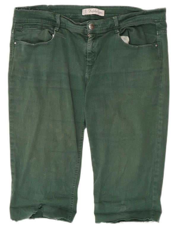 Zara Womens Trafaluc Bermuda Jeans Shorts EU 42 Grande W32 Verde