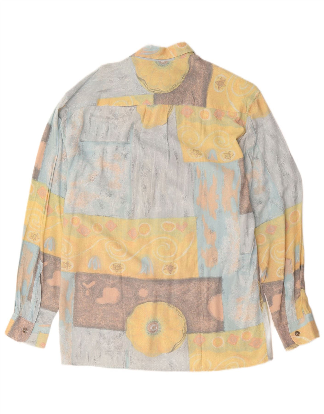 Camisa masculina vintage média patchwork multicolorida
