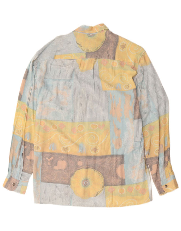 Camisa masculina vintage média patchwork multicolorida