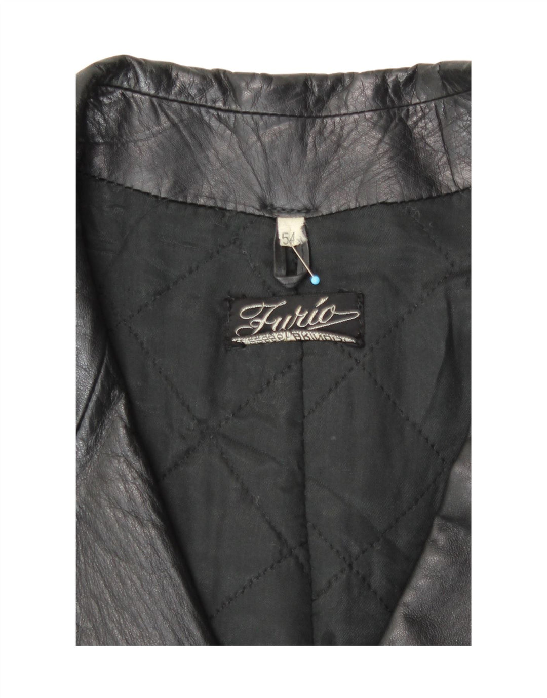 Casaco de couro vintage masculino com peito duplo IT 54 2XL preto