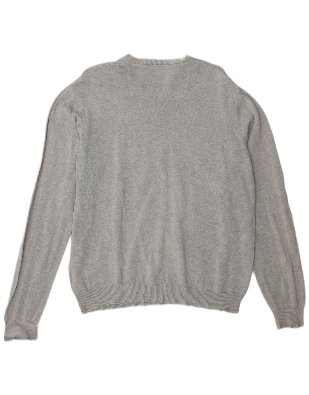 Suéter masculino Marks & Spencer Blue Harbor com decote em V, grande algodão cinza