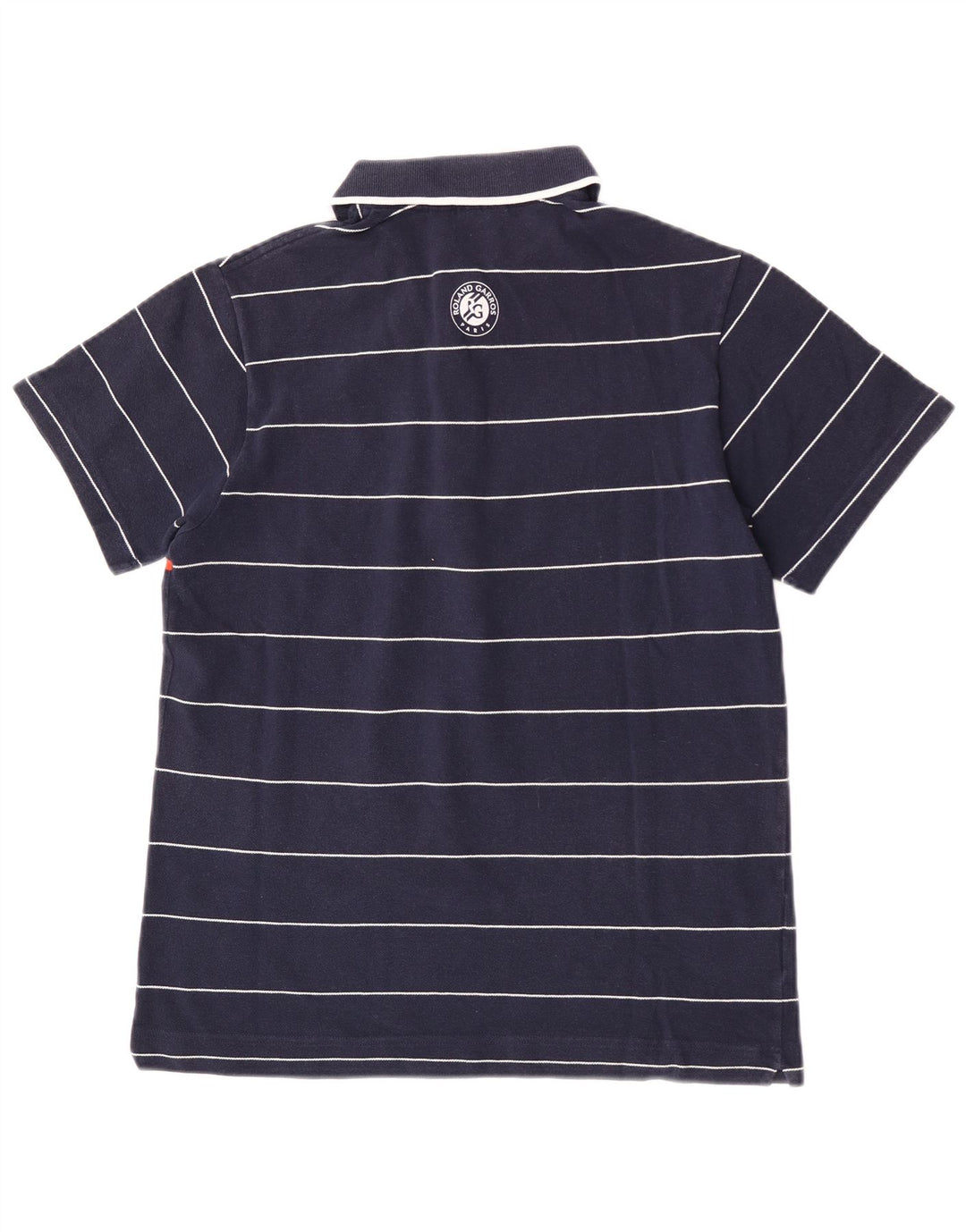 Camisa polo masculina Lacoste tamanho 3 pequeno algodão listrado azul marinho