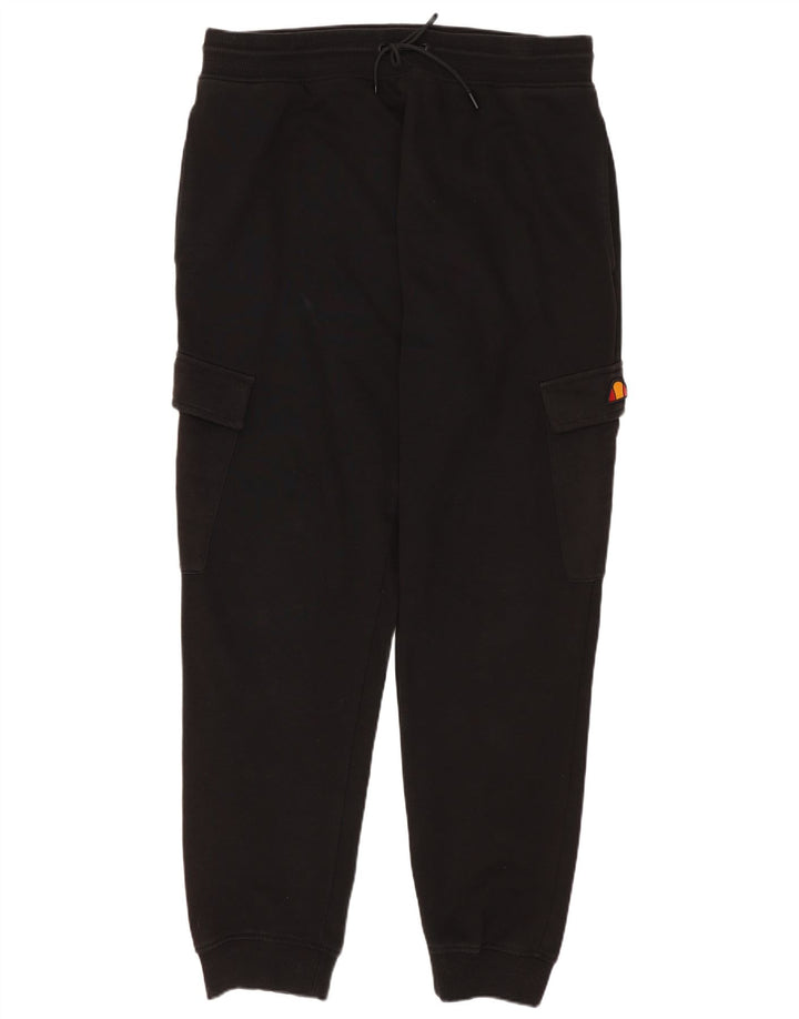 Calça de treino masculina Ellesse Cargo Joggers grande algodão preto