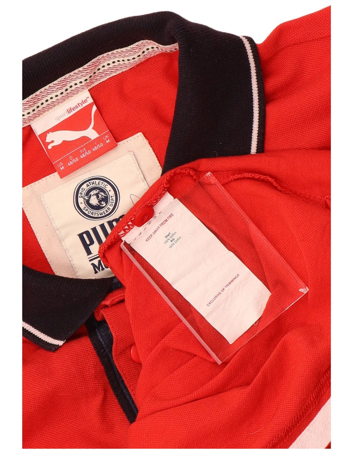 Camisa polo masculina PUMA Rugby médio algodão vermelho