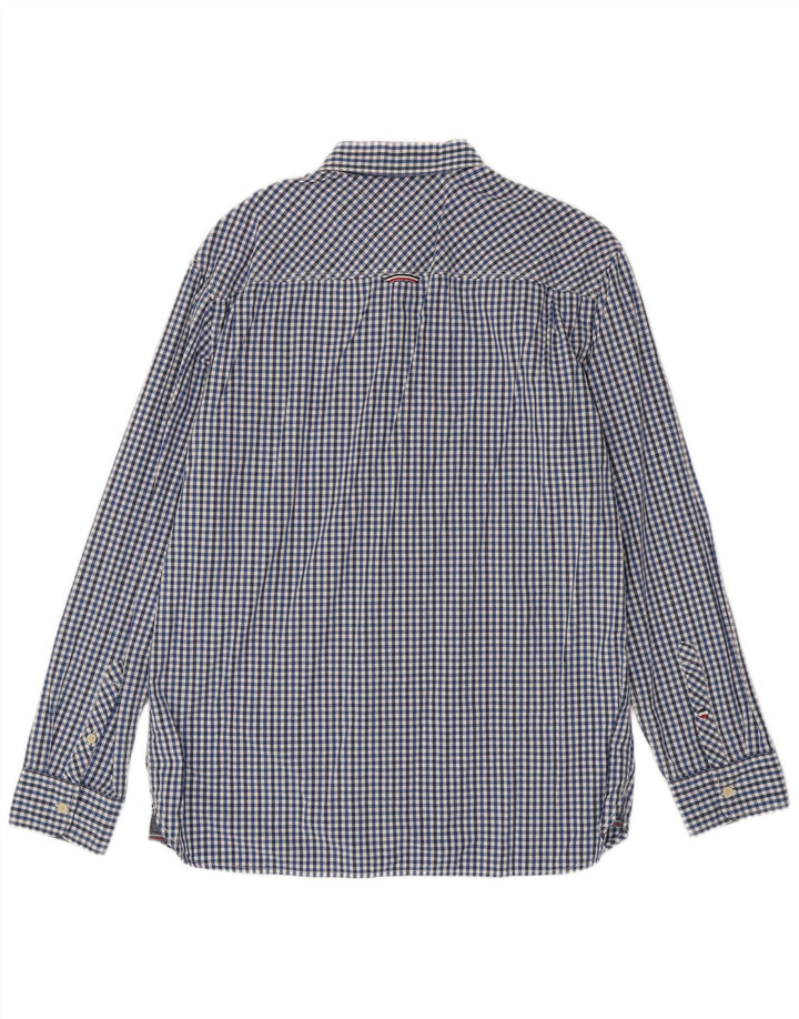 Camisa masculina Tommy Hilfiger Regular Fit XL azul algodão guingão