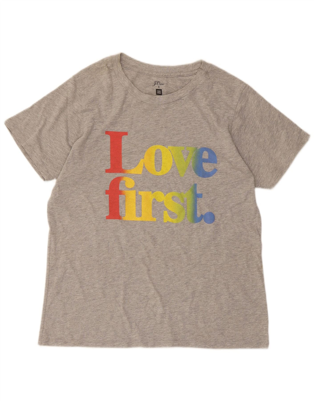 J. CREW Camiseta feminina gráfica Top UK 14 grande cinza