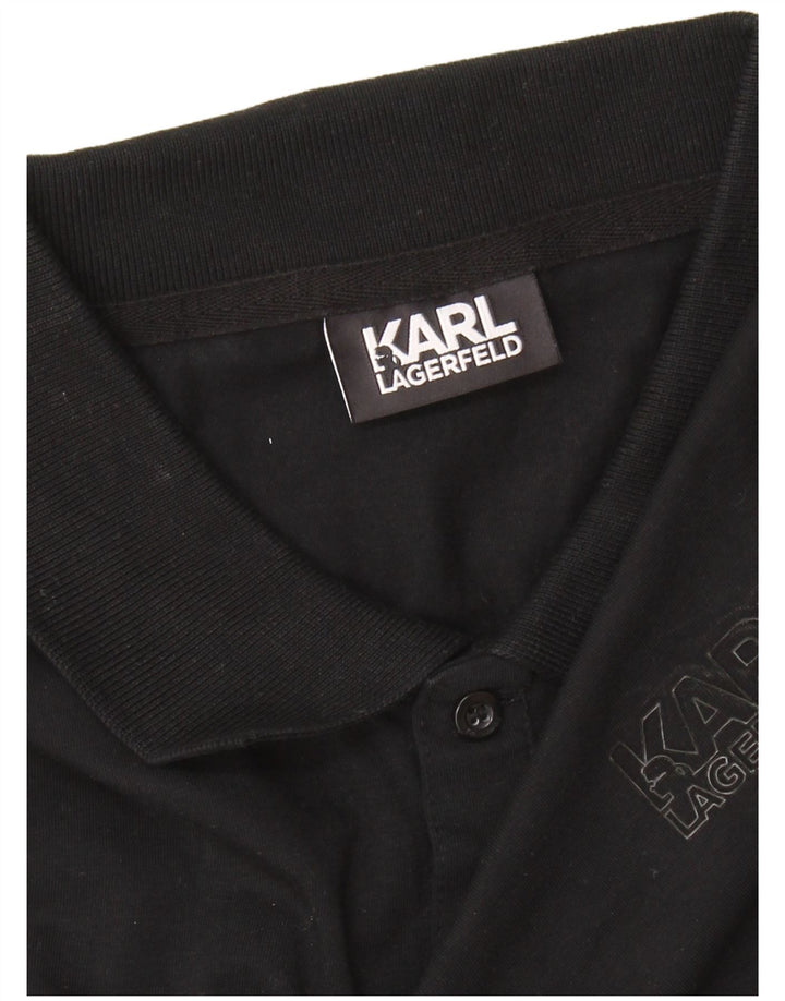 Camisa polo masculina Karl Lagerfeld grande preta