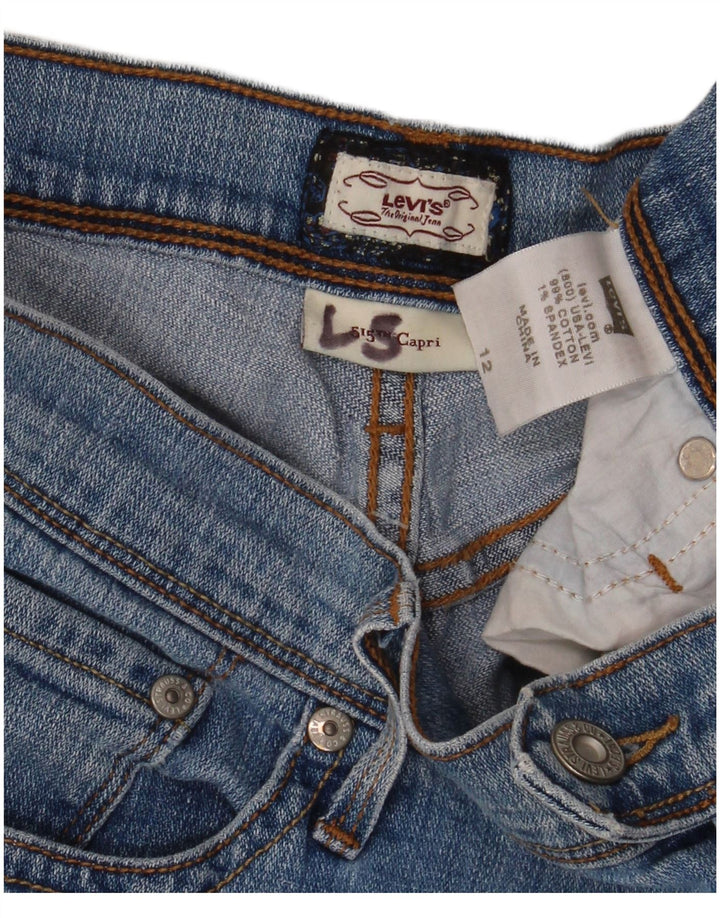 Shorts jeans feminino 515 da LEVI'S EUA 12 grande W32 algodão azul