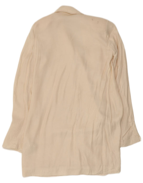 Sobretudo feminino Zara UK 6 XS off white viscose