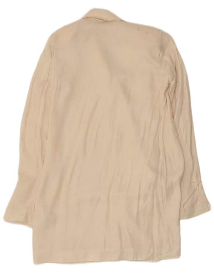 Sobretudo feminino Zara UK 6 XS off white viscose