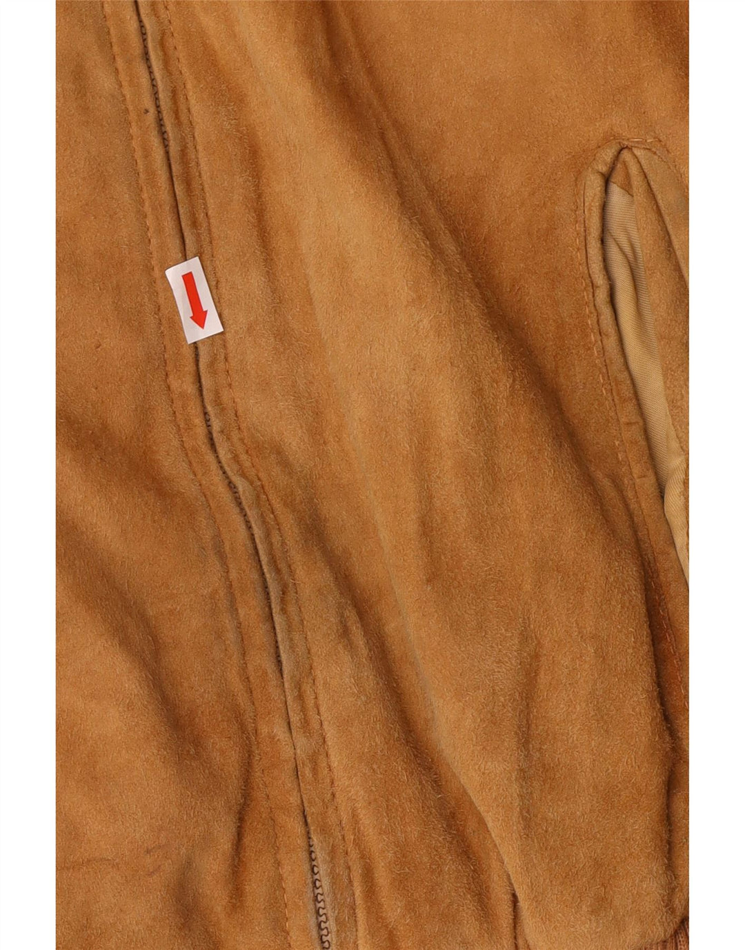 Jaqueta bomber masculina vintage de camurça Reino Unido 42 XL couro marrom