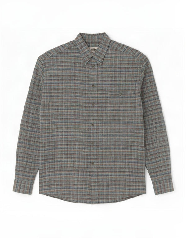 Camisa masculina Missoni grande algodão xadrez azul