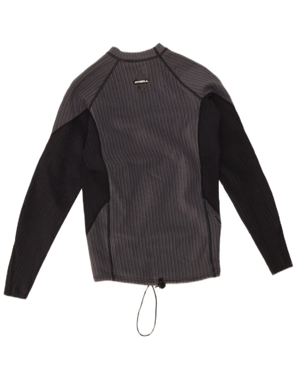 Top feminino O'Neill de manga comprida UK 14 grande cinza colorblock nylon