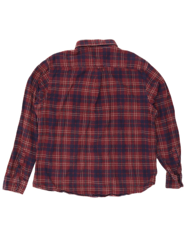 Camisa masculina de flanela James Pringle XL de algodão xadrez vermelho