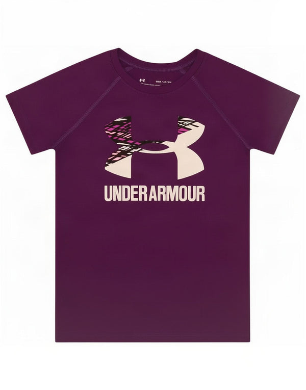 Camiseta gráfica Under Armour Girls Heat Gear Top 7-8 anos pequeno roxo