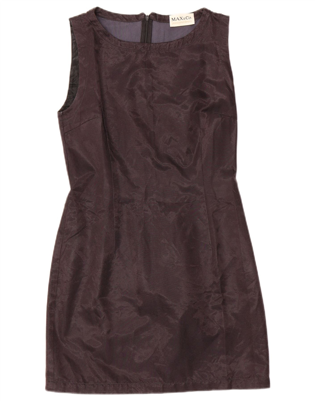 Max & Co. Vestido feminino sem mangas com bainha UK 12 algodão preto médio