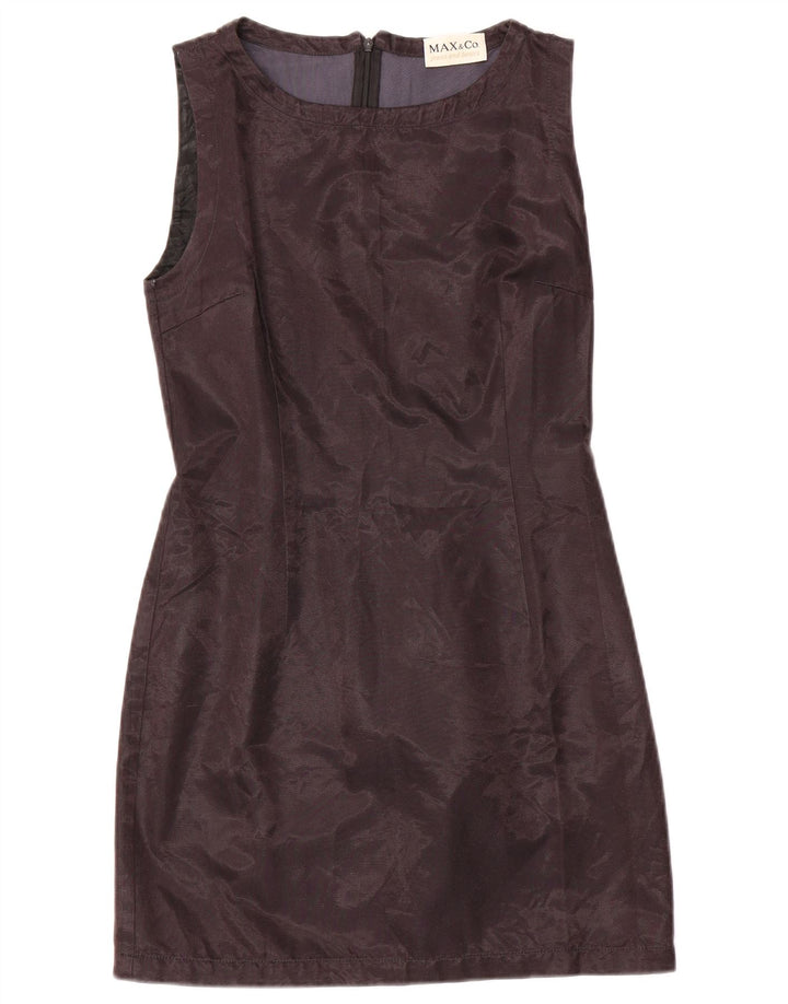 Max & Co. Vestido feminino sem mangas com bainha UK 12 algodão preto médio