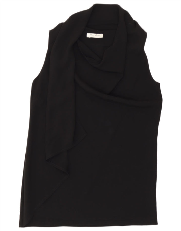 Blusa feminina sem mangas Max Mara UK 14 médio preto