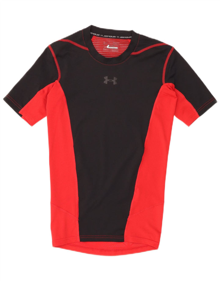 UNDER ARMOUR Mens T-Shirt Top Small Black Colourblock