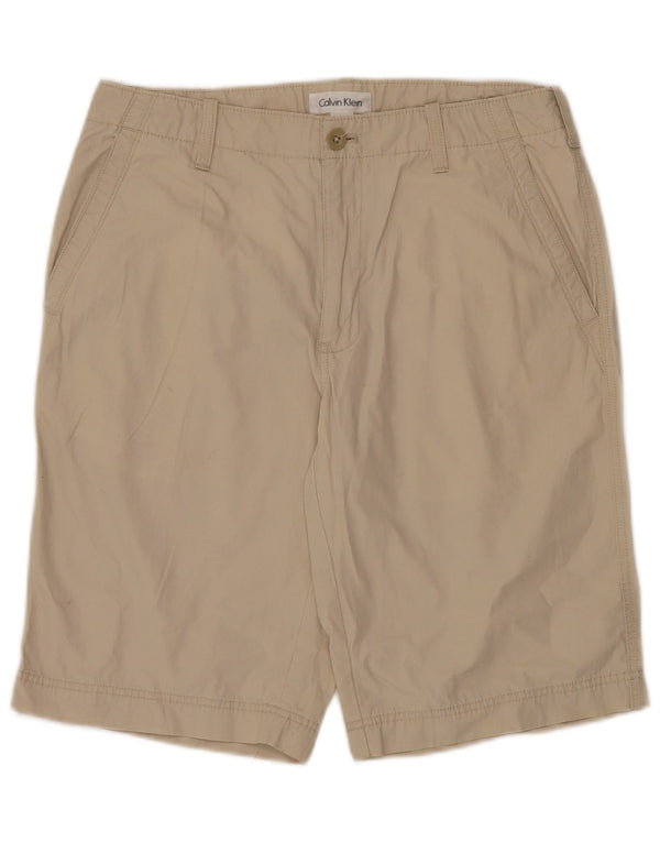 CALVIN KLEIN Mens Chino Shorts W32 Algodão Bege Médio