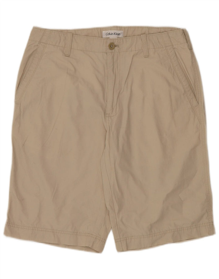 CALVIN KLEIN Mens Chino Shorts W32 Algodão Bege Médio