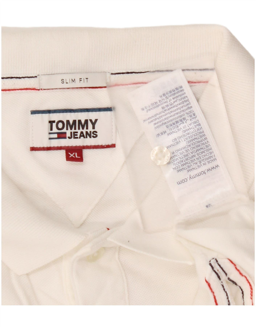 Camisa polo masculina TOMMY HILFIGER Slim Fit XL algodão branco