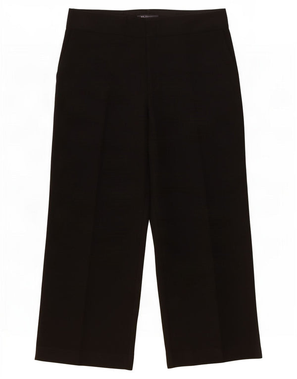 Calça chino feminina Marks & Spencer com perna larga Reino Unido 16 grande W34 L29 preta