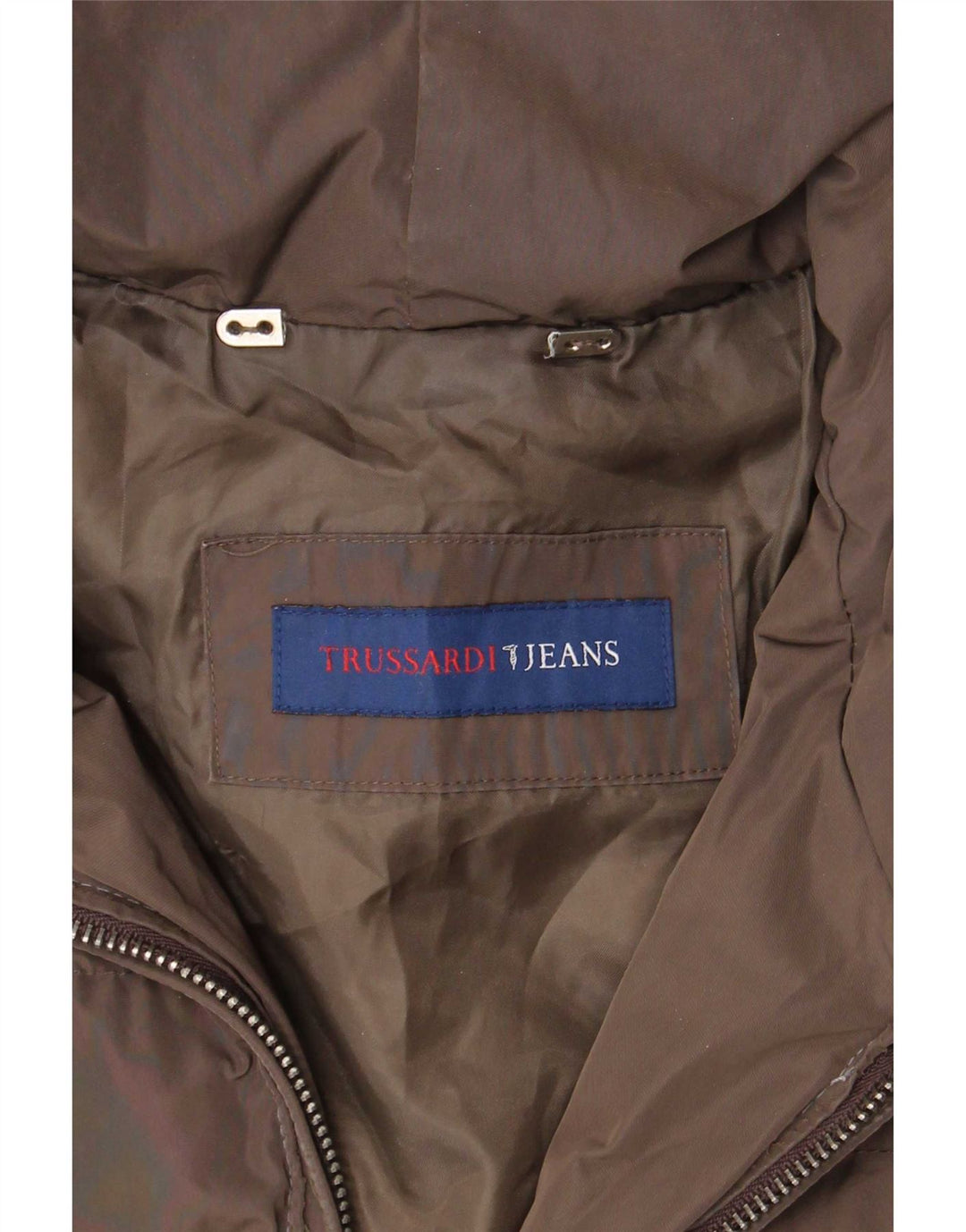 Casaco acolchoado com capuz feminino Trussardi IT 40 pequeno marrom