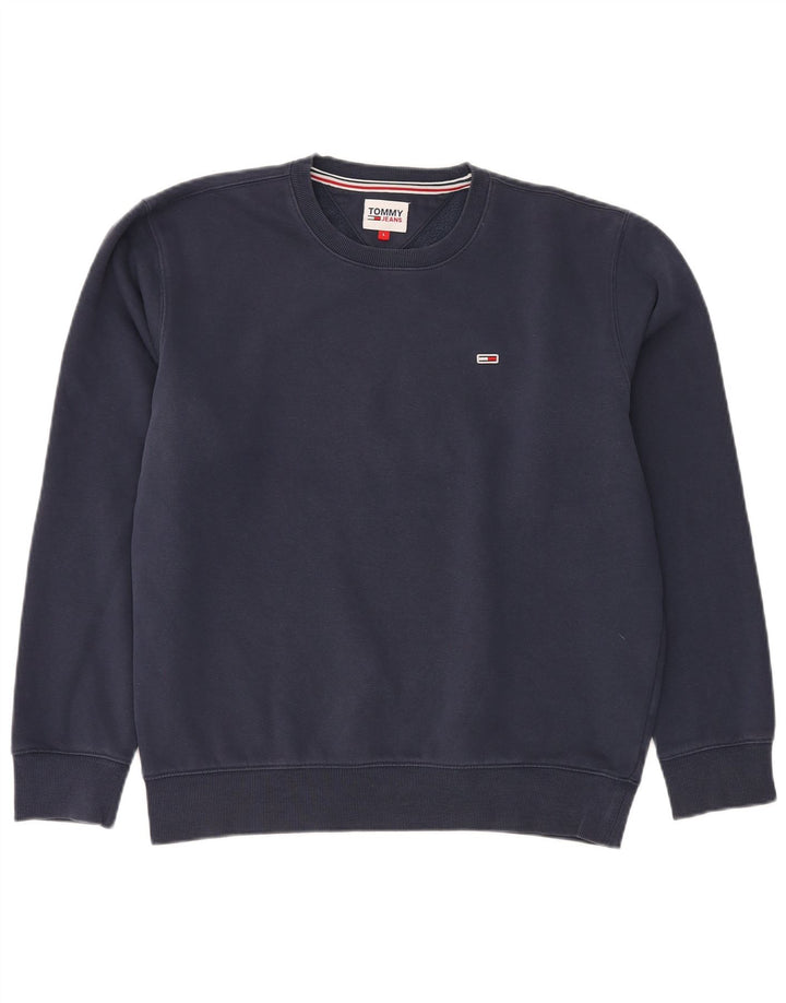 TOMMY HILFIGER moletom masculino jumper grande algodão azul marinho