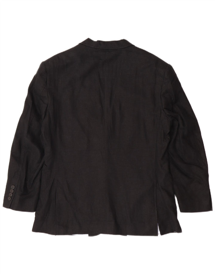 Jaqueta blazer masculina de 2 botões MARKS & SPENCER Reino Unido 40 grande linho preto