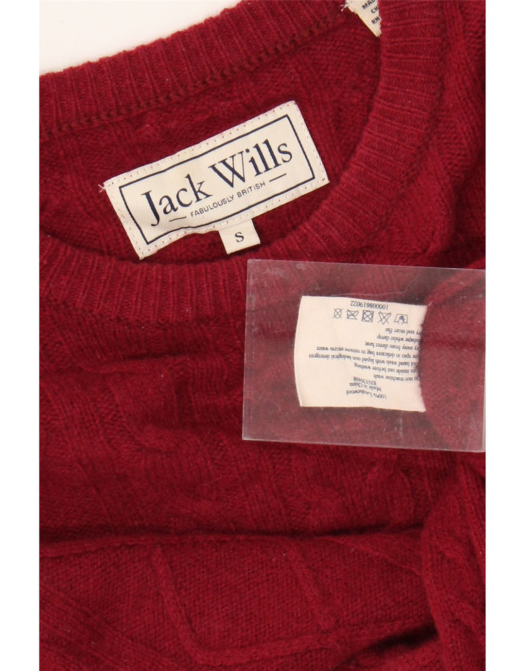 Suéter masculino JACK WILLS com gola redonda e lã vermelha pequena
