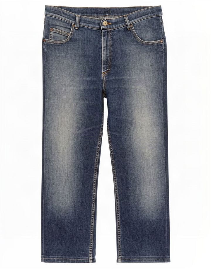 Lee Mens Brooklyn Straight Jeans W36 L28 Azul Algodão
