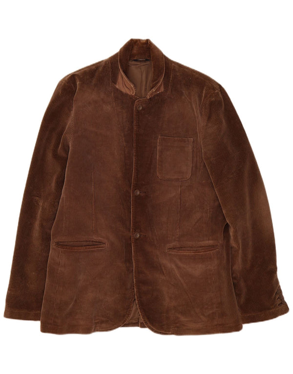 Jaqueta blazer masculina de veludo cotelê com 3 botões Gap Reino Unido 40 grande algodão marrom