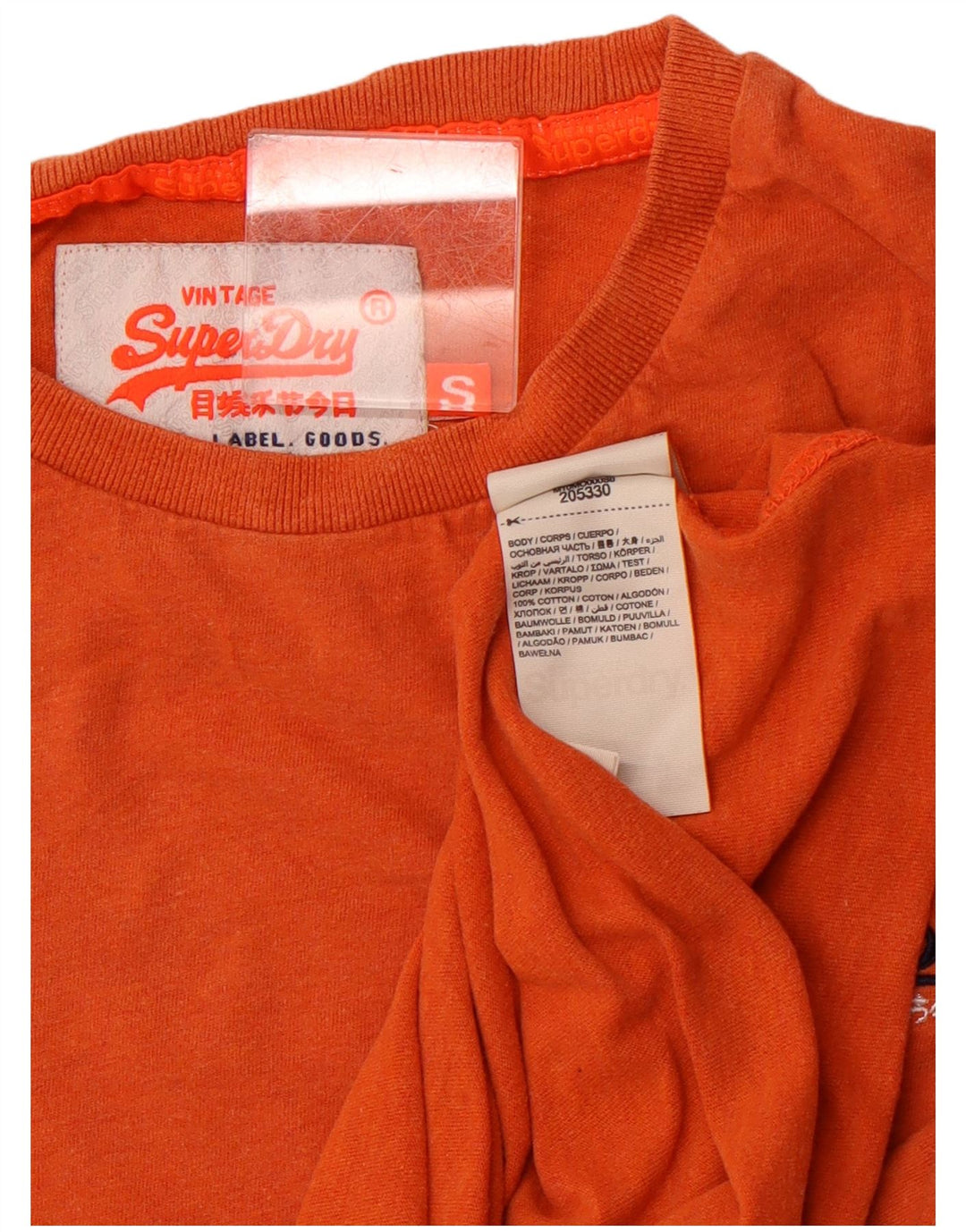 Superdry Mens Graphic T-Shirt Top Pequeno Algodão Laranja