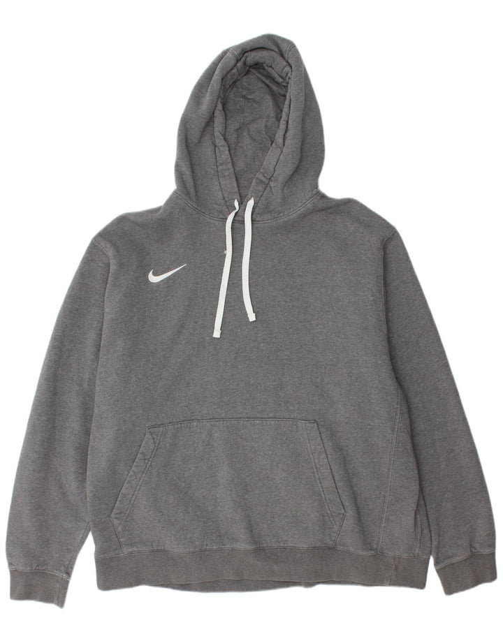 NIKE Mens Hoodie Jumper 2XL Cinza Algodão