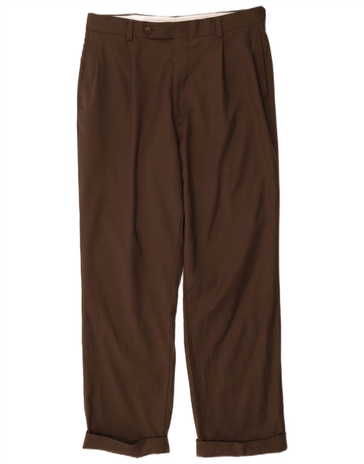 Calça de terno masculina NAUTICA W33 L30 lã cinza