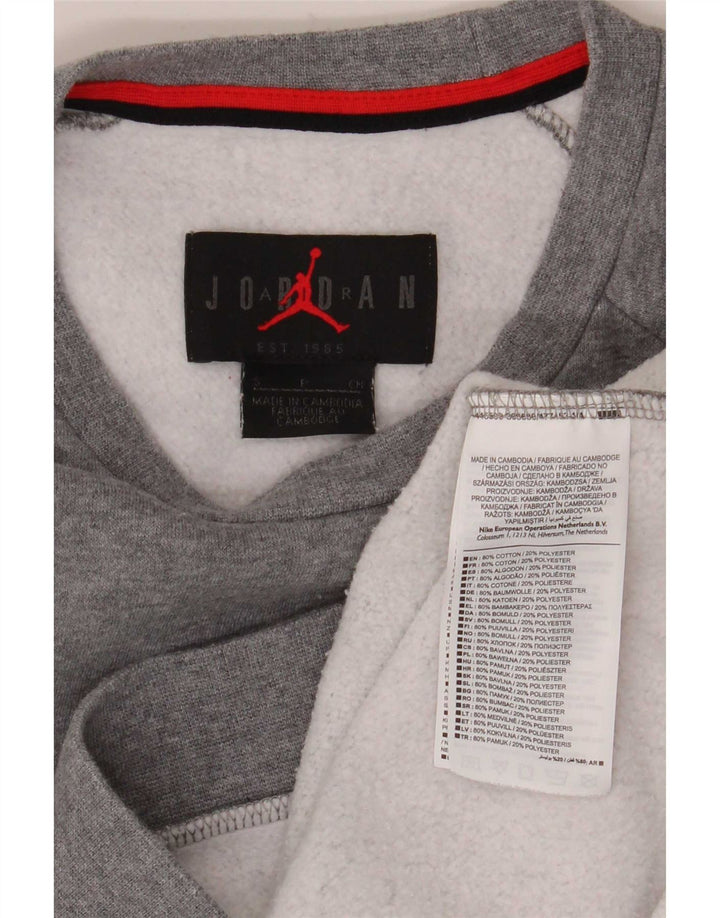 Jordan moletom gráfico masculino jumper pequeno algodão manchado cinza