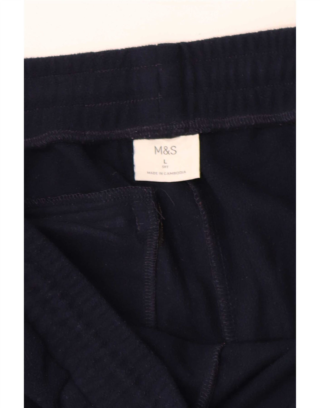 Calça esportiva masculina de lã Marks & Spencer grande poliéster azul marinho