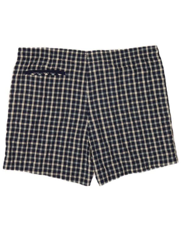 Shorts de natação masculinos Adidas Regular grande poliéster xadrez azul