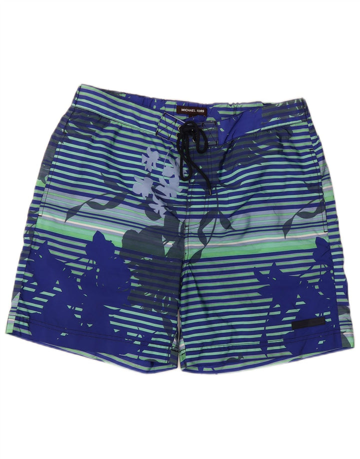 Shorts de natação masculino Michael Kors grande poliéster floral azul