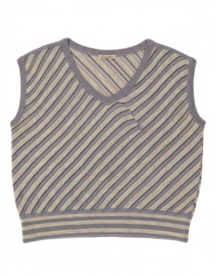 Colete feminino vintage regata Reino Unido 12 listrado roxo médio