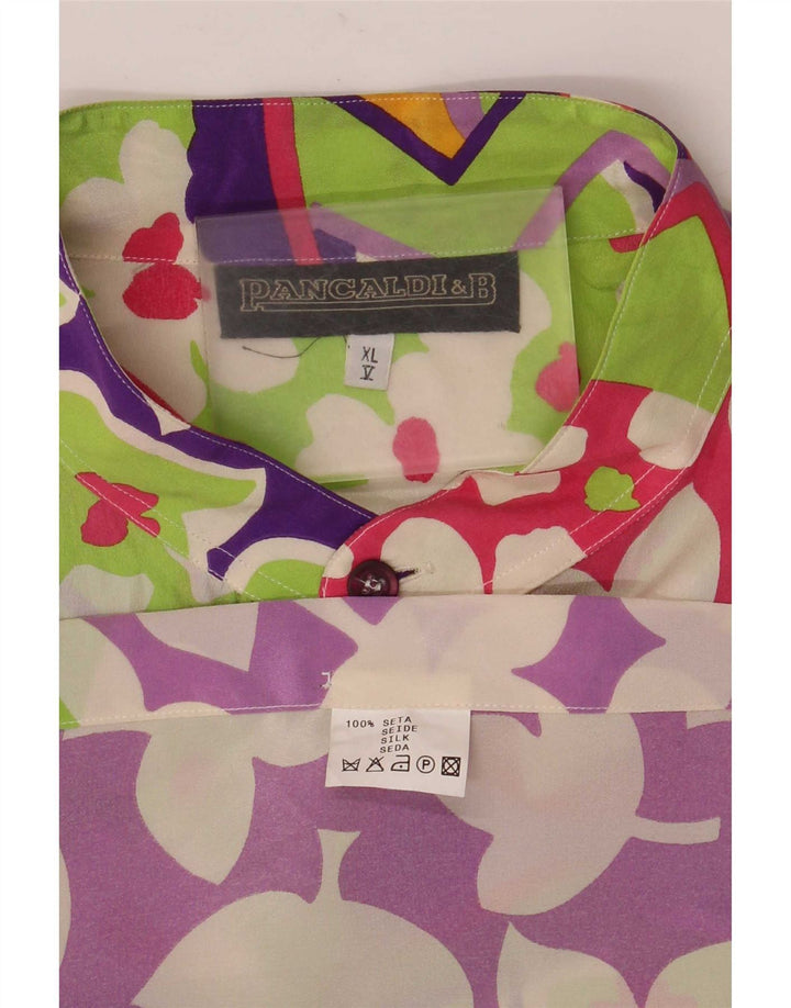 Camisa masculina Pancaldi & B XL seda floral multicolorida